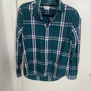 Crewcuts Green & Navy Plaid Button-Down Shirt